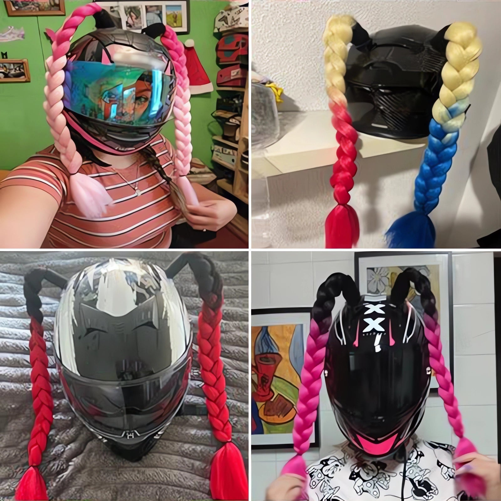 JY Motorcycle Helmet Twin Tails