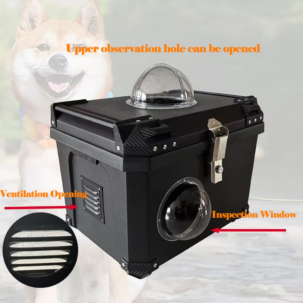 Motorcycle Pet Top case （Dual Viewing Windows + Ventilation Port）