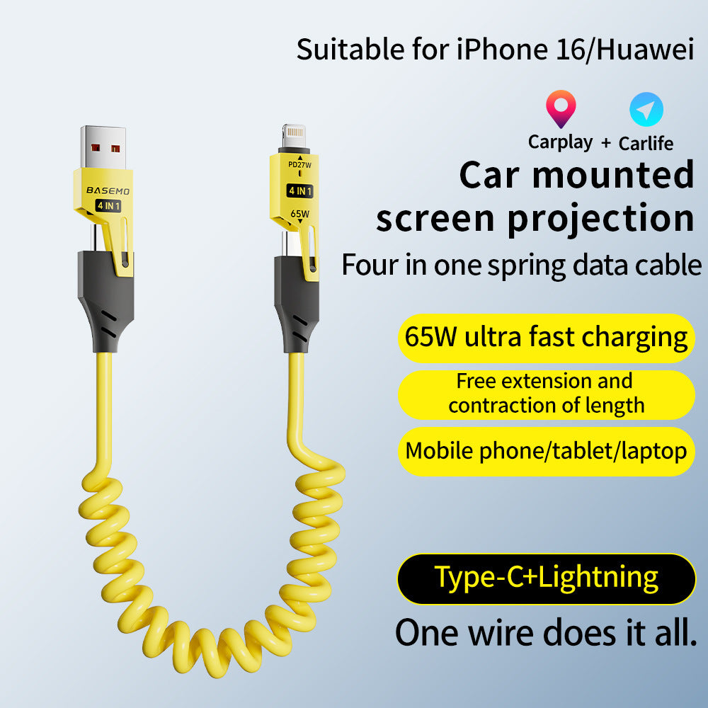 Motorcycle 4-in-1 Retractable Charging Cable