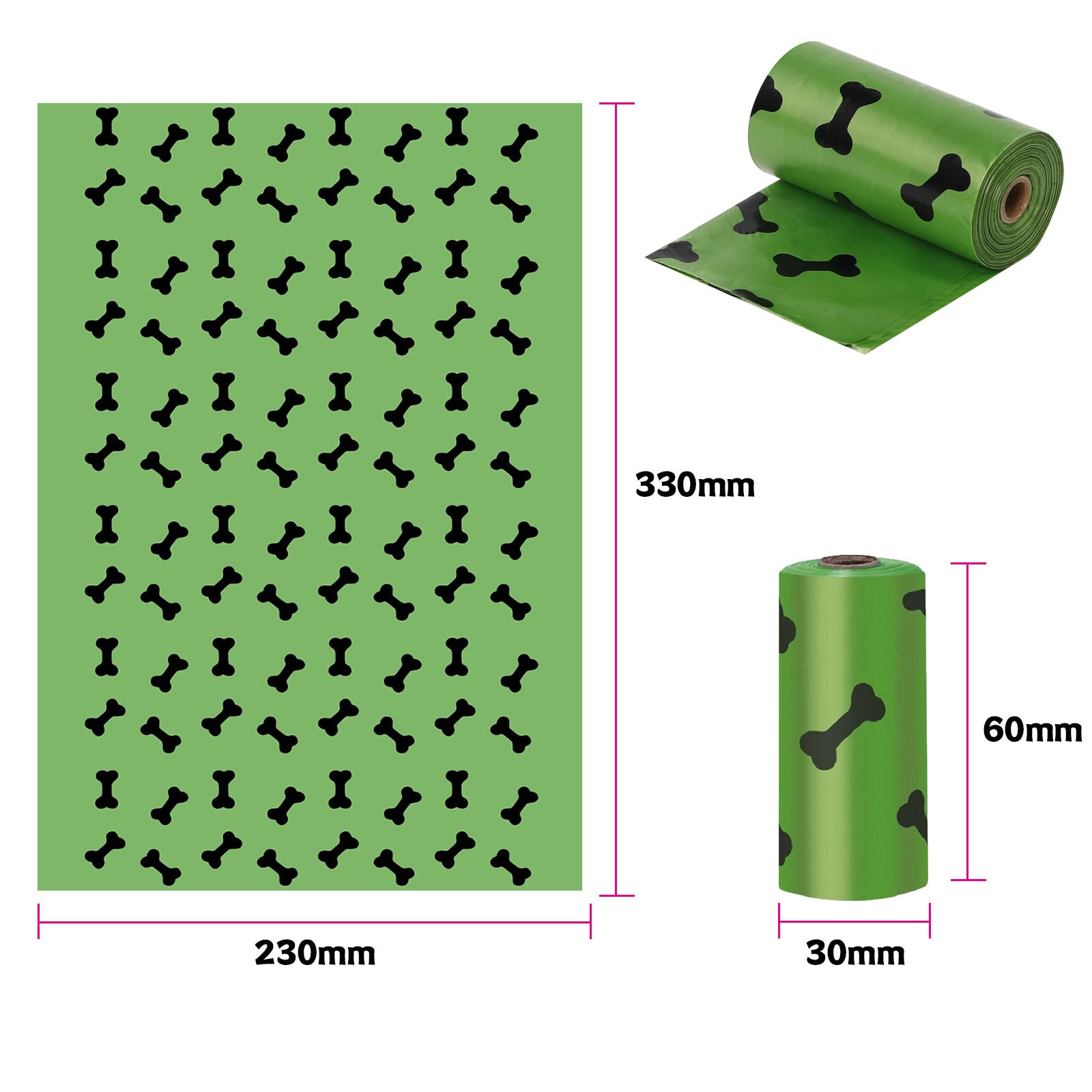 Pet Poop Bags（Include 1 Adjustable Dispenser）