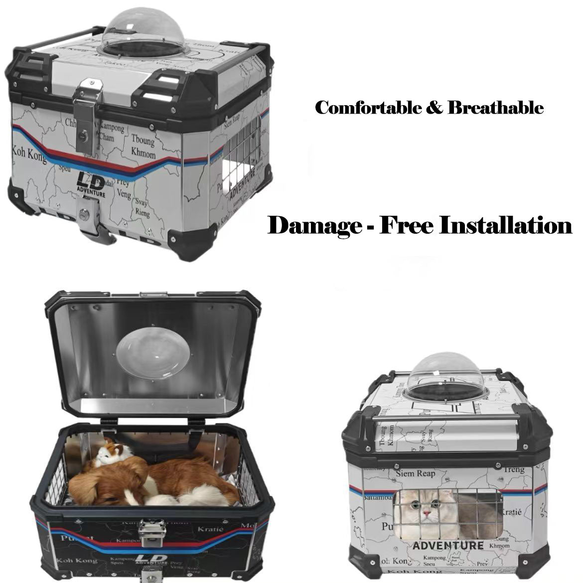 Motorcycle Pet Top case (Extra-Large Ventilation Port)