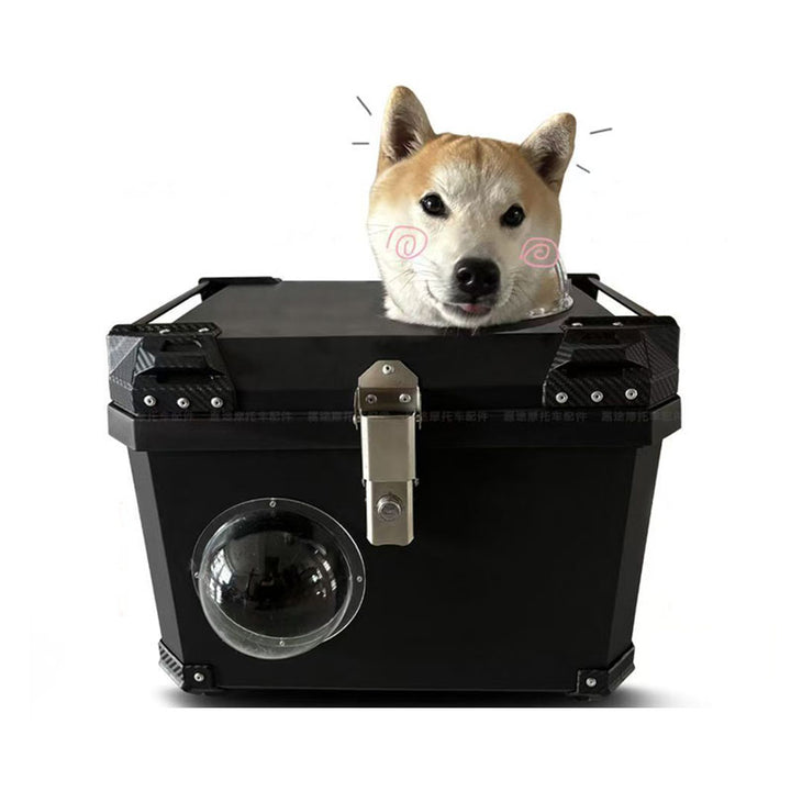 Motorcycle Pet Top case （Dual Viewing Windows + Ventilation Port）